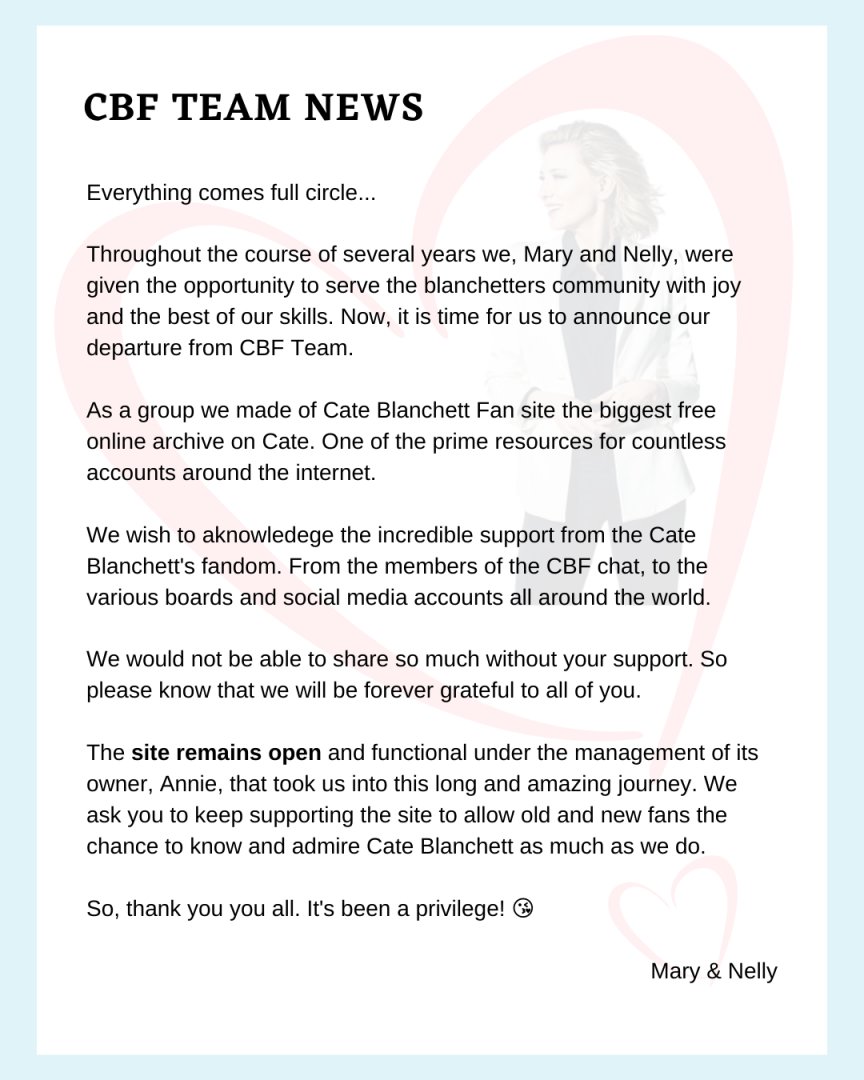 FanBlanchettCom's tweet photo. Everything comes full circle...
Thank you 💗
----
#cateblanchett #cateblanchettcom #fansite #cbfteam https://t.co/6fD2cCCAYf