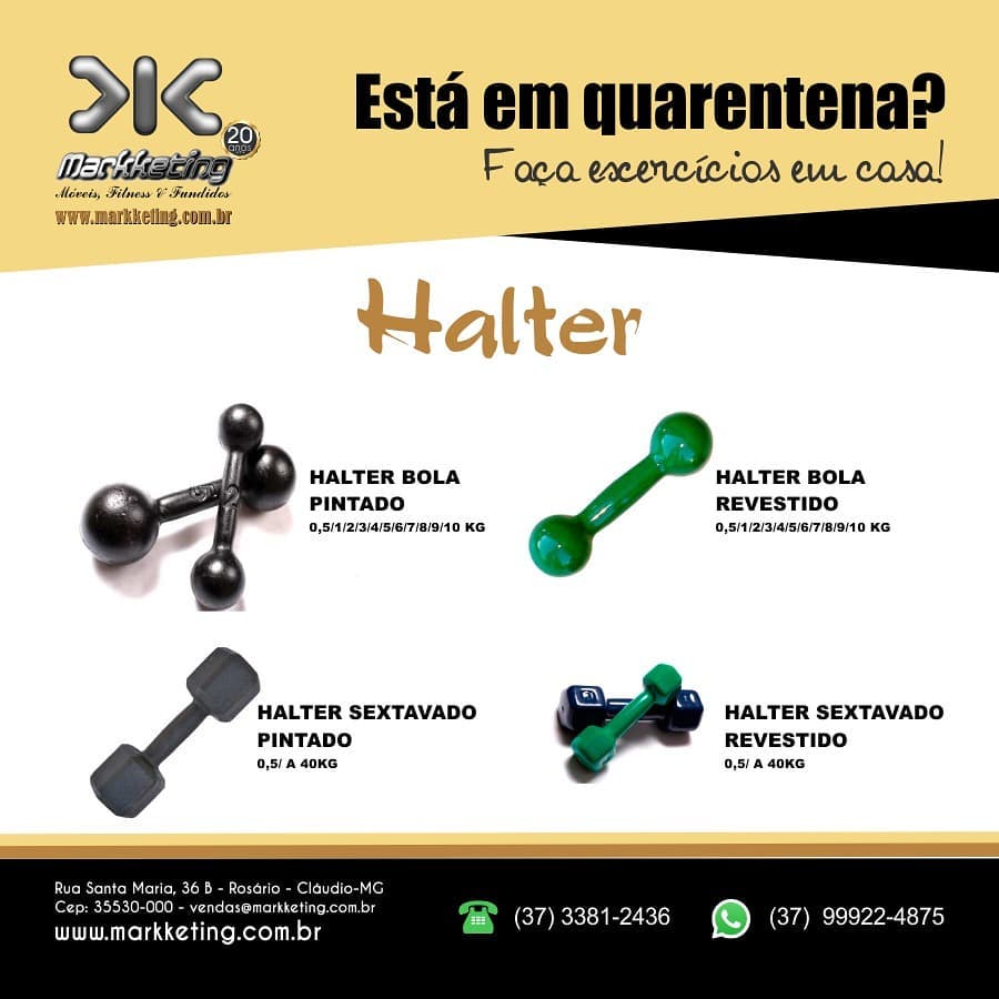 markketingltda's tweet photo. Temos tudo o que você precisa para seu treino em casa!
Faça já seu orçamento. 
#treineemcasa #treino #exerciciofisico #exercicioemcasa #saude #naofiqueparado #cuidedasuasaude #anilhas #equipamentosdetreino #equipamentosdeacademia #anilhas #halters #kettbell #dumbell #marketting https://t.co/IbgYuf7fAv