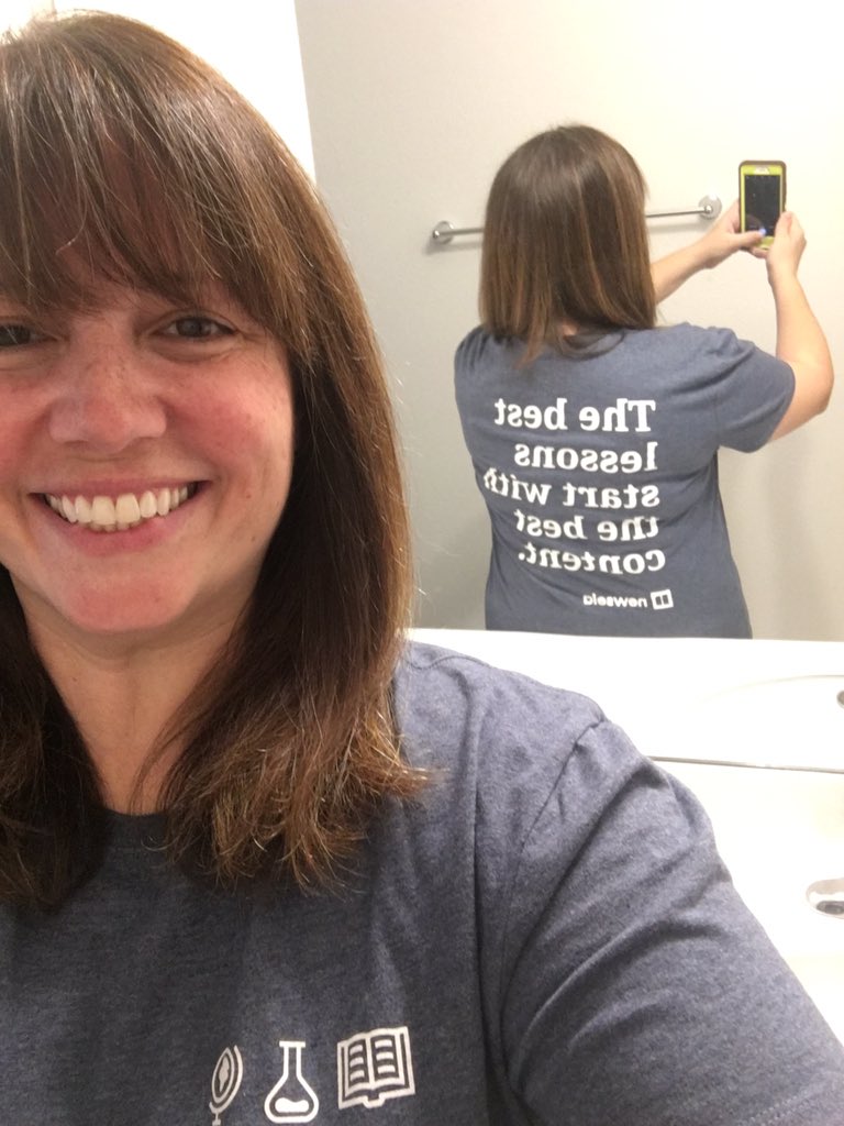 Michelle_Shave's tweet photo. @Newsela @jjanikis @BiddingerFL So excited to have this shirt to wear and share the awesomeness of content that is available at @Newsela !!! Thank you so much!! And, we have about 10 teachers who have become certified at @SWMS_OCPS !! https://t.co/5wIOsph5Zo
