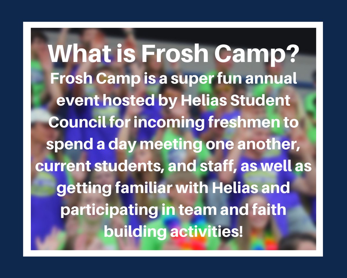 HeliasStuco's tweet photo. Parents, don’t forget to register your incoming freshmen for FROSH CAMP 2020! We’re so excited to meet your awesome kids and welcome them home at Helias! Registration closes July 24 at noon. https://t.co/xEdPPOXv2K