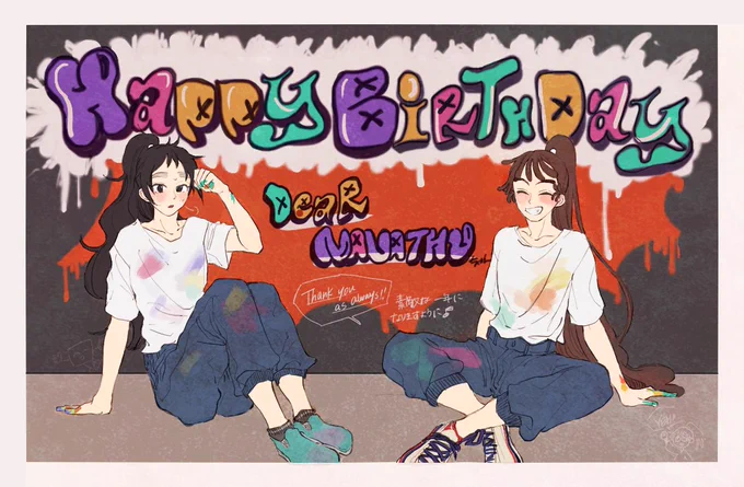 @nanatsu_m 想像してたより毒々しい感じに仕上がってしまった…… おめでとうございます!🎂 