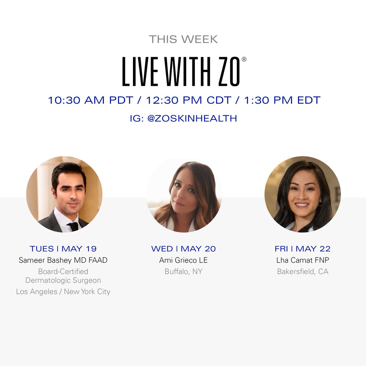 zoskinhealth's tweet photo. Don't forget to tune in this week on Instagram as we continue our #ZOSKINTAKEOVER series, with Dr. Bashey and #ZOCREW members. https://t.co/86FJZ6klVH