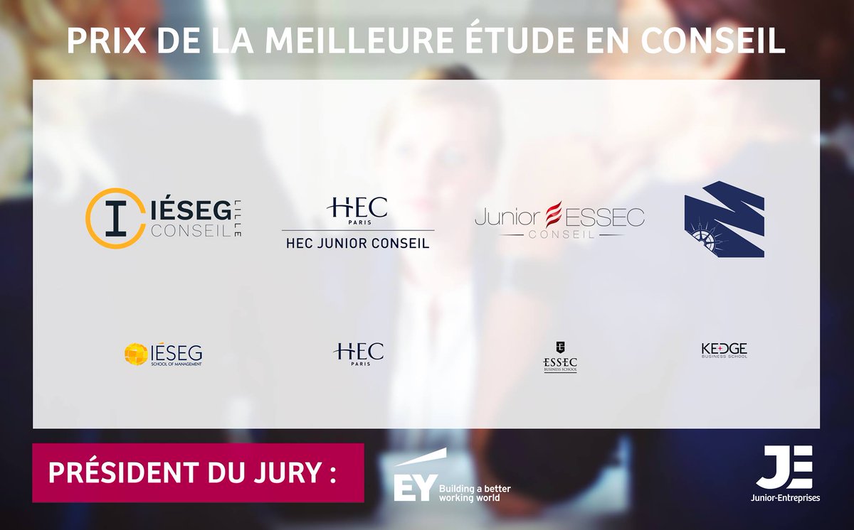 Junior-Entreprises (@cnje) on Twitter photo Les Junior-Entreprises finalistes du Prix de la Meilleure Étude en Conseil 2020 sont :
👉<a href="/JE_HEC/">HEC Junior Conseil</a>
👉<a href="/IESEGConseilLil/">IÉSEG CONSEIL Lille</a>
👉<a href="/JuniorESSEC/">Junior ESSEC</a>
👉<a href="/MktMedT/">Marketing Méditerranée</a>
Félicitations à elles 👏🏆
#WeAreJE Les Junior-Entreprises finalistes du Prix de la Meilleure Étude en Conseil 2020 sont :
👉<a href="/JE_HEC/">HEC Junior Conseil</a>
👉<a href="/IESEGConseilLil/">IÉSEG CONSEIL Lille</a>
👉<a href="/JuniorESSEC/">Junior ESSEC</a>
👉<a href="/MktMedT/">Marketing Méditerranée</a>
Félicitations à elles 👏🏆
#WeAreJE