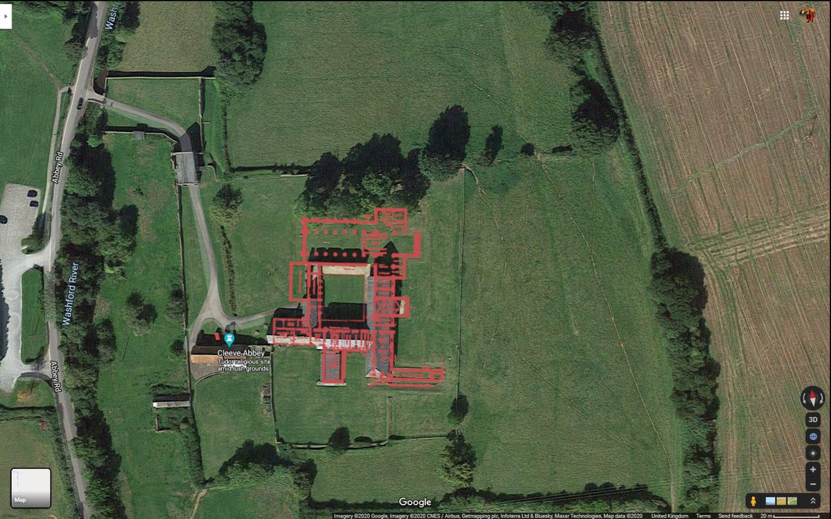 this Cleeve Abbey plan is driving me mad. I can't fit the E range under its roof. the church looks too wide. I'm bamboozled. As EH site you'd think there'd be a better plan around ho hum https://www.google.com/maps/@51.157433,-3.3636513,3a,75y,104.61h,97.66t/data=!3m6!1e1!3m4!1sd3T2v_SczQtW2Vwr_ZzkiA!2e0!7i13312!8i6656?hl=en
