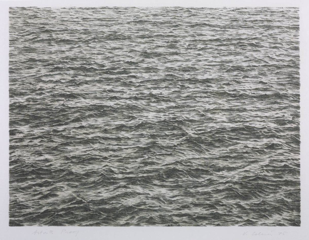 Tate's tweet image. ✏️ ‘I see drawing as thinking.’ #WorkoftheWeek is ‘Ocean’, a remarkable pencil drawing by Latvian-American artist Vija Celmins. bit.ly/2Z5WU3w