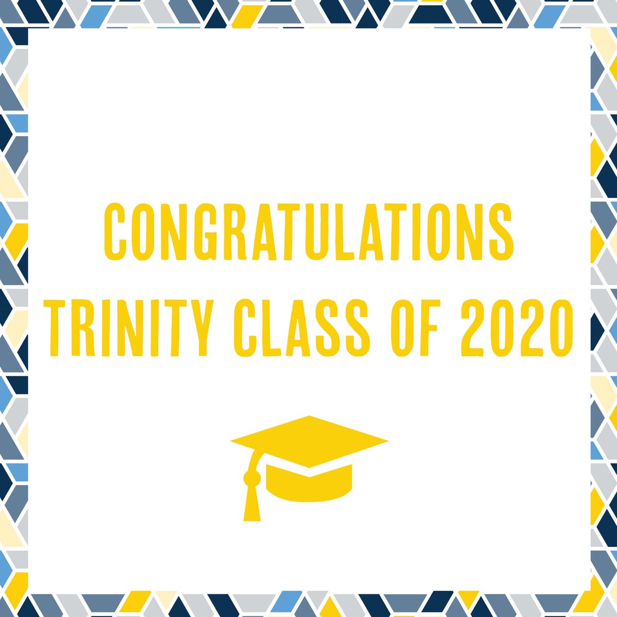 Congratulations to the #trincoll class of 2020! 🥳 We are so proud of you!
To our returning Trinity students, we know we didn’t get a lot of time to get to know you, but we can’t wait to have you visit the Trinity Innovation Center in the future!