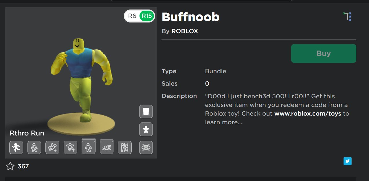 Chris On Twitter This Is A Toy Code Lol - roblox buff noob package toy