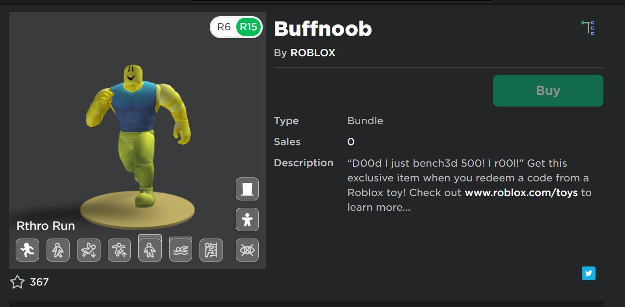 Buff Noob Code Frm Roblox Meme Pack *CODE ONLY* VIRTUAL ITEM. SENT Thru  Messages