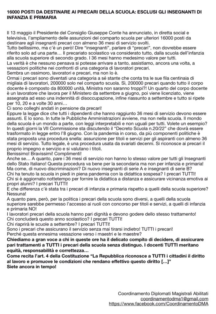 CoordDMA's tweet photo. @lofioramonti @NFratoianni Chiediamo risoluzione equa. Che la politica si faccia carico della nostra #emergenza https://t.co/kaiYJDJjO6 https://t.co/yVWlxB8Uvd