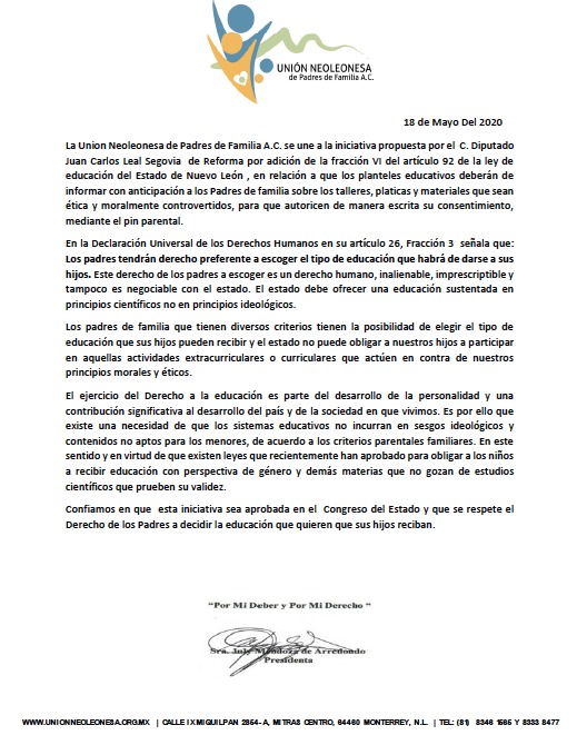 unlpf's tweet photo. Agradecemos a todo los  #diputados que votaron en la sesión de hoy, para hacer respetar el derecho de los padres a elegir la educación para sus hijos.
https://t.co/OzsMSB7rjj
#FelizInicioDeSemana
#padresdefamiliaencasa
#NuevoLeon #articulotercero https://t.co/UV2vgchVLx