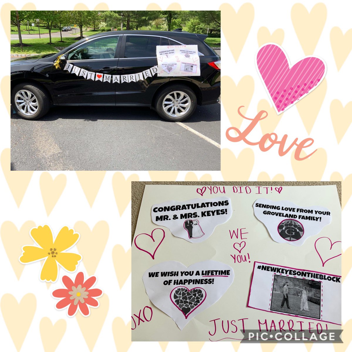 miss_toub's tweet photo. 👰💍We pulled off a SURPRISE car parade on Saturday to celebrate the brand new Mr. and Mrs. Keyes! Your @CBGrovelandEl Family sends you so much love and happiness!!!!☀️🥰@cbnwalker #CBDLP #cbgroveland 🐻💜💛 https://t.co/o1CldMGgZd