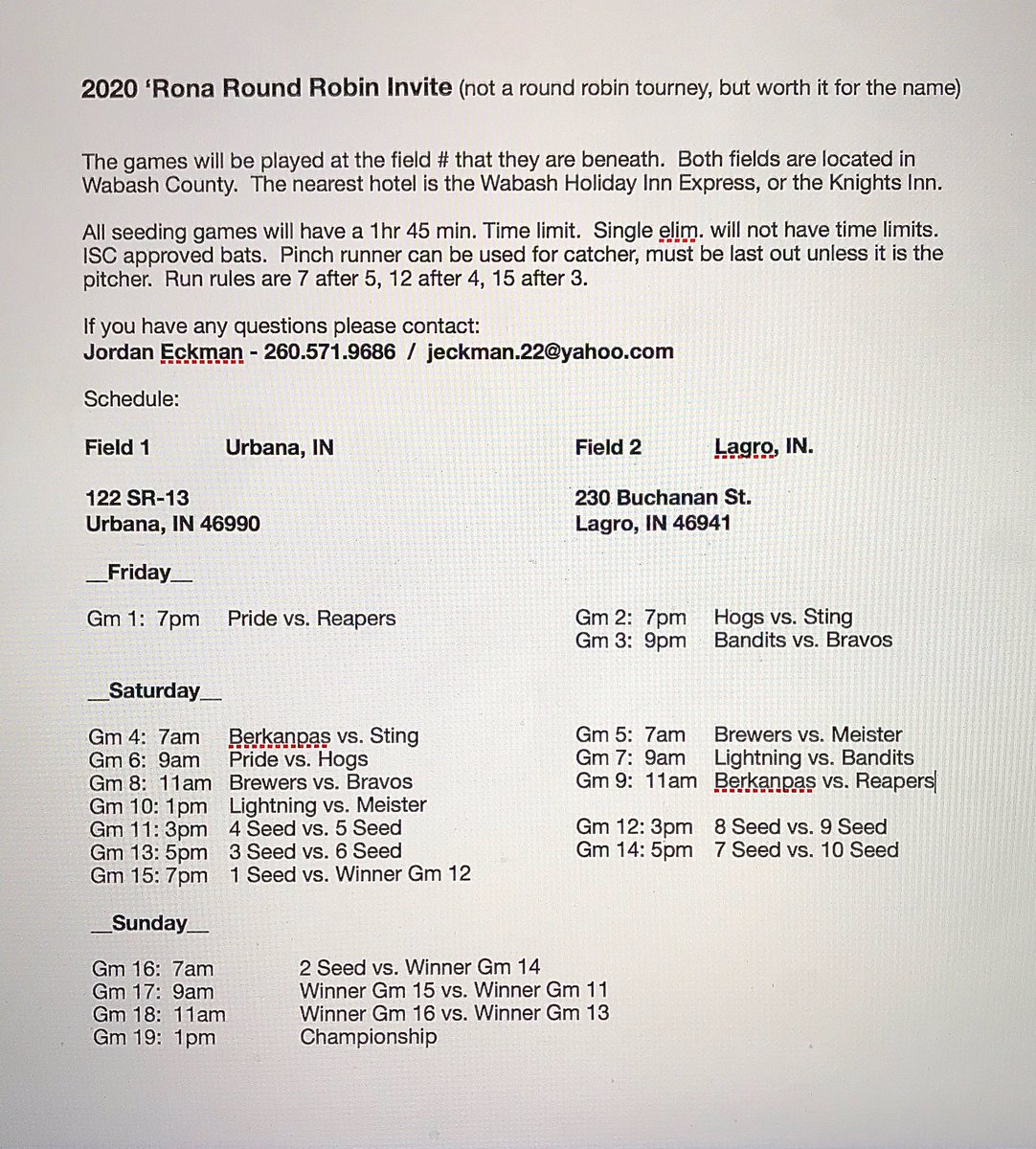 MichiganFP's tweet image. Wabash, IN May 29-31 Tournament Schedule &amp;amp; Wabash 4th of July Tourney Announced michiganfp.com