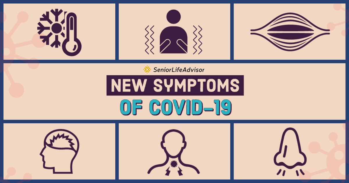 The list of potential #COVID19 symptoms has grown throughout the crisis. Are you aware of these potential warning signs? seniorlifeadvisor.com/covid19-new-sy…