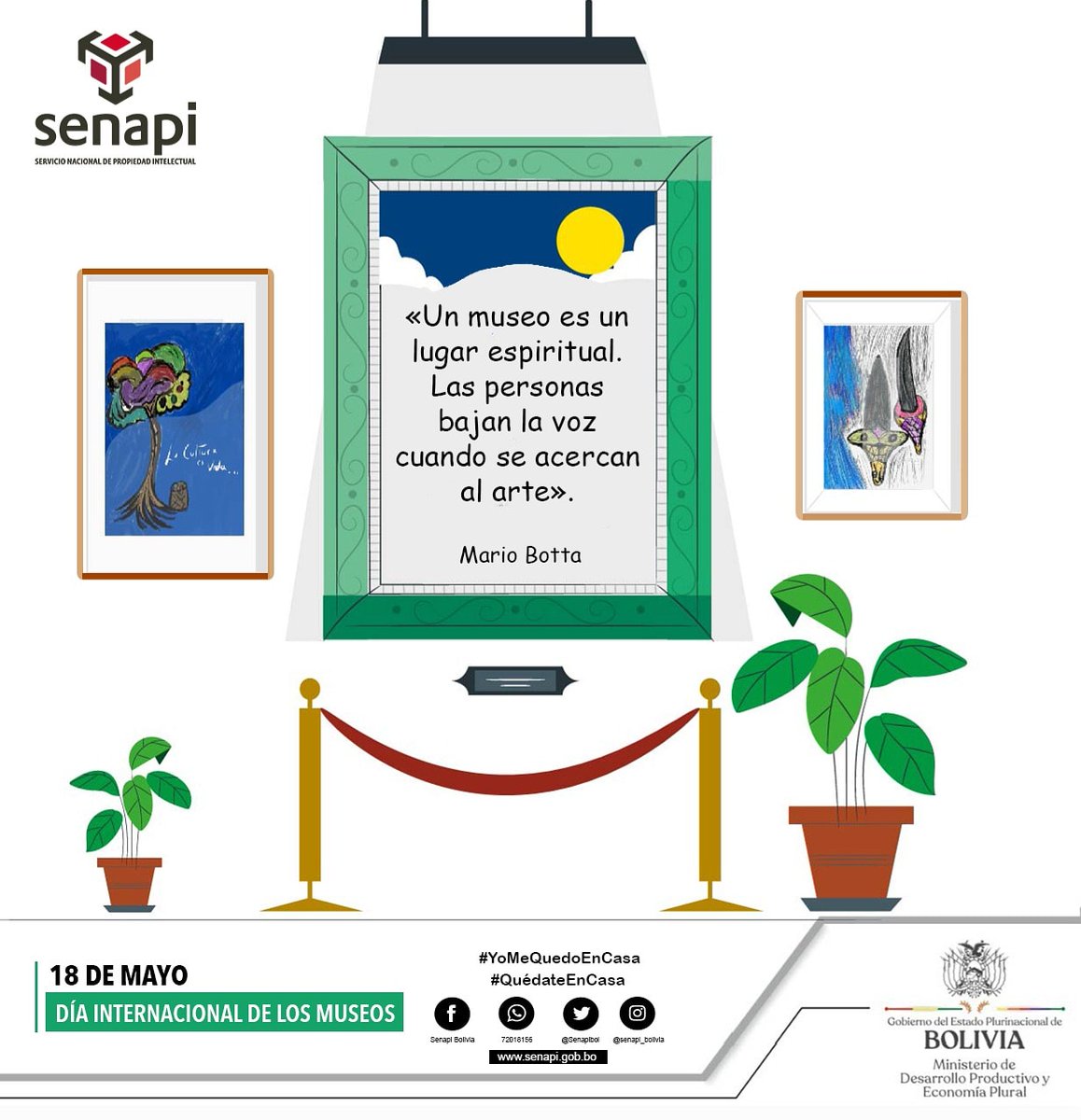 SenapiBol's tweet image. El Día Internacional de los Museos se celebra desde 1977 en todo el mundo cada 18 de mayo.

#QuédateEnCasa
#YoMeQuedoEnCasa

#Senapi
#ProtegeTuCreación