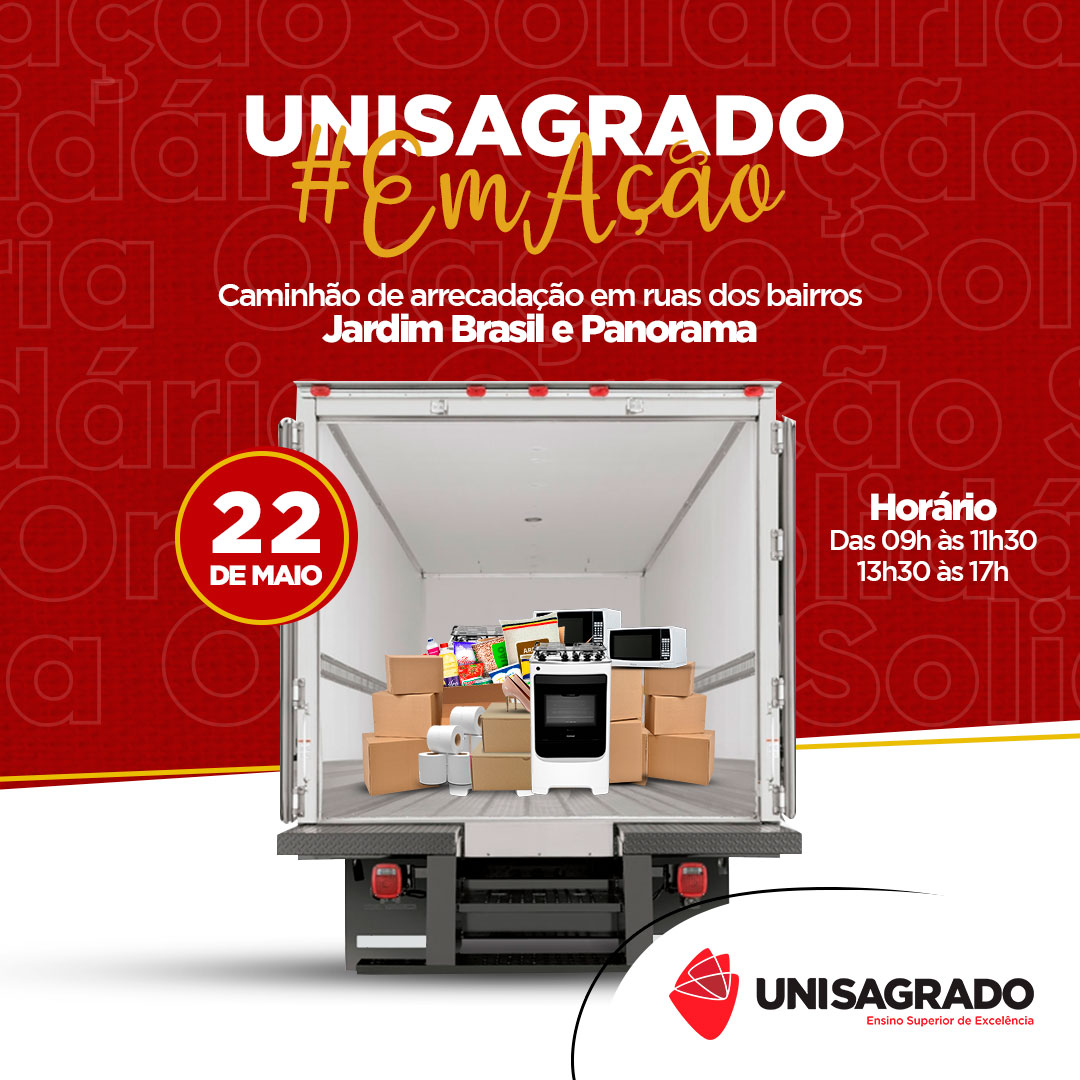 Nesta sexta (22) nosso caminhão de arrecadação  percorrerá ruas dos bairros Jardim Brasil e Panorama para coletar doações destinadas aos moradores do Jardim Manchester!

📲Confira o trajeto e contribua:

#Unisagrado #Campanha #Arrecadação #Caminhão #Bauru 
unisagrado.edu.br/site/conteudo/…