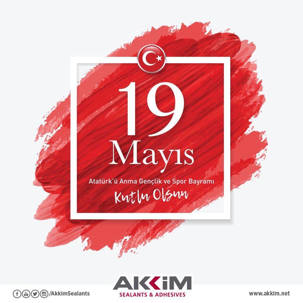 19 Mayıs Atatürk’ü Anma, Gençlik ve Spor Bayramımız kutlu olsun.🇹🇷#akkim #akkimsealants #19mayıs1919 #19mayısatatürküanmagençlikvesporbayramı