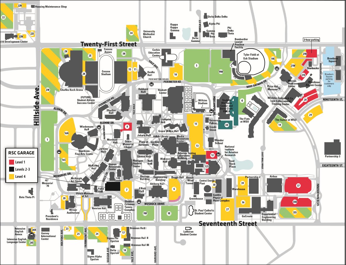 Map Of Wichita State University Shockerparking (@Shockerparking) / Twitter