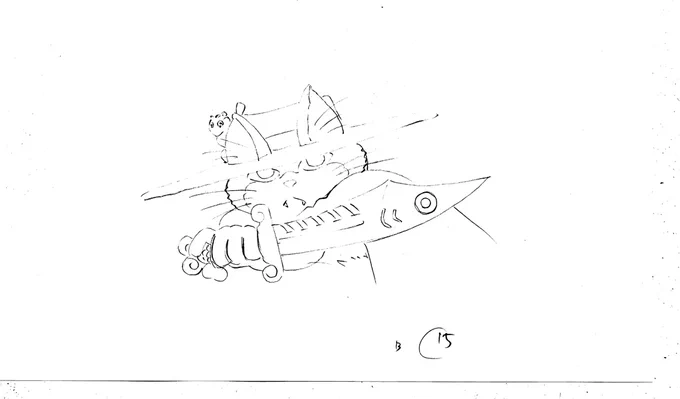 @Morita626 @fudo_official そう。確かコピー用紙だったかな?
元絵を透過台で透かしてペン入れしました。
太い線でペン入れするから線画にリテーク出たらどうしよう?ってドキドキしてたw 