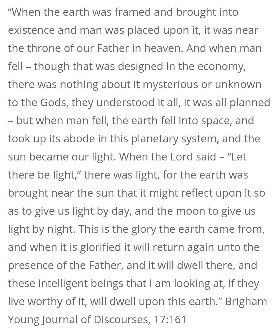 The Prophets have claimed that the Sun is already a Celestial Body. A planet that has been resurrected and now enjoys Celestial Glory. The prophets have also said that the Earth "Fell into space, and took up its abode in this planetary system"