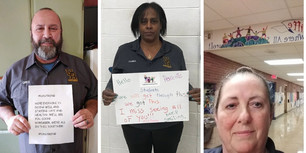 UA_Schools's tweet photo. As our students wrap up the school year, so many of our @UA_Schools Classified staff members want you to know just how much they miss seeing you every day and hope to see you in the fall! Look for more photos tomorrow! #StartWithHeart #ServeLeadSucceed #GoBears https://t.co/OSQv6qwN0P