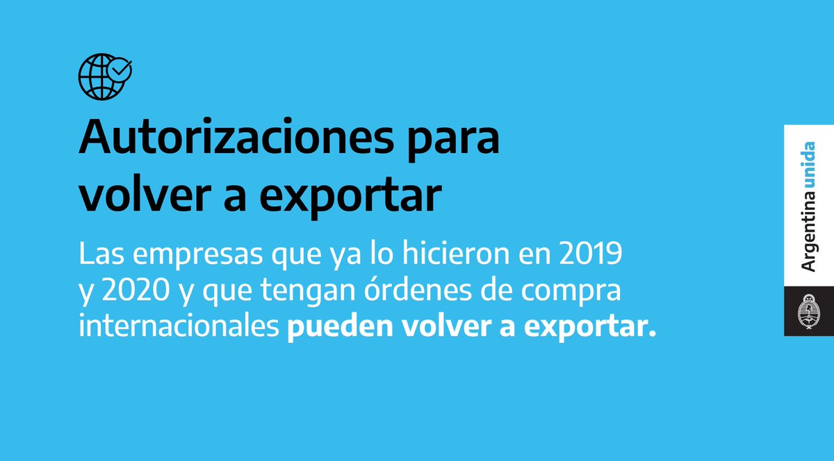 produccion_arg's tweet photo. Si tenés una empresa exportadora, conocé cuáles son los requisitos para volver exportar tus productos durante la cuarentena. Más info en https://t.co/NgS2oT9zrj https://t.co/bj6Vv4HExs