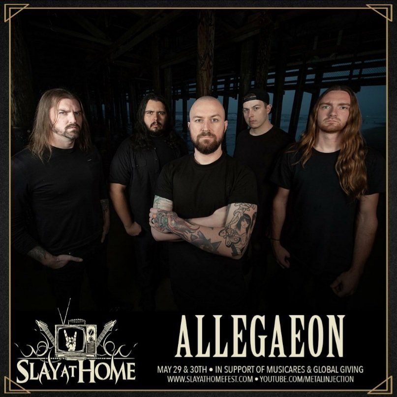 Allegaeon's tweet image. Very pleased to announce we are taking part in the Slay At Home Festival from the awesome people over @metalinjection.  2 days of radness for charity.  Come hang out!

#allegaeon #slayathomefestival #metalinjection