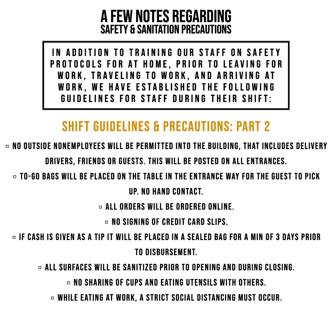 MonzaPizzaBar's tweet photo. A few notes regarding our preparations &amp; staff training protocols -- our teams have been prepped and prepared to serve you under the strictest of safety guidelines. We do hope you’ll come out and support in the coming weeks and months. https://t.co/MeXBxUjA9e