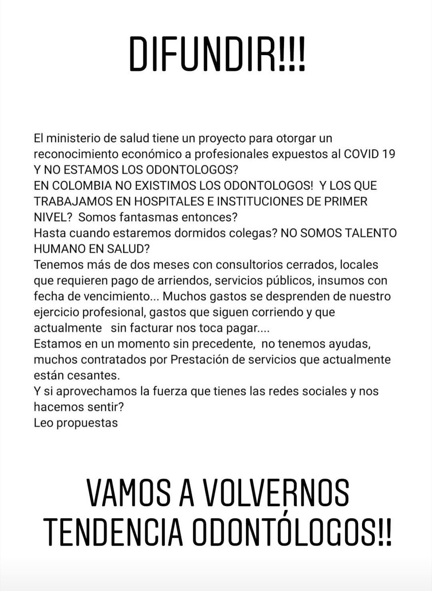 NinaM_Mercado's tweet photo. APOYO AL GREMIO ODONTOLÓGICO!!!! 
@MinSaludCol https://t.co/4YPpdbplOg