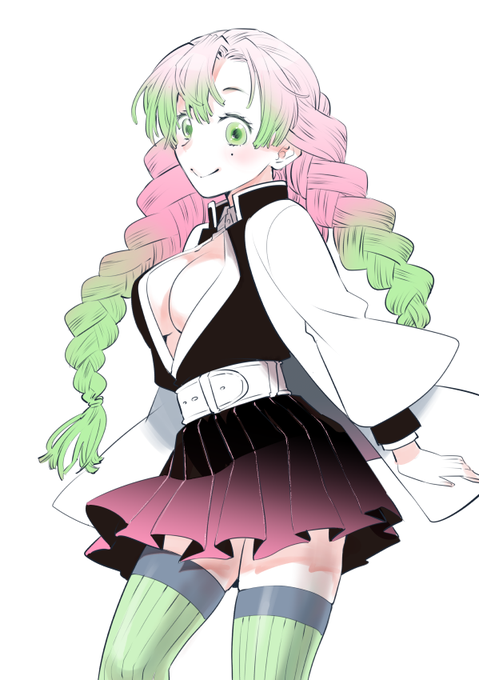 皐月（・ω・）さんがTwitterに投稿した甘露寺蜜璃(鬼滅の刃)のイラスト。
