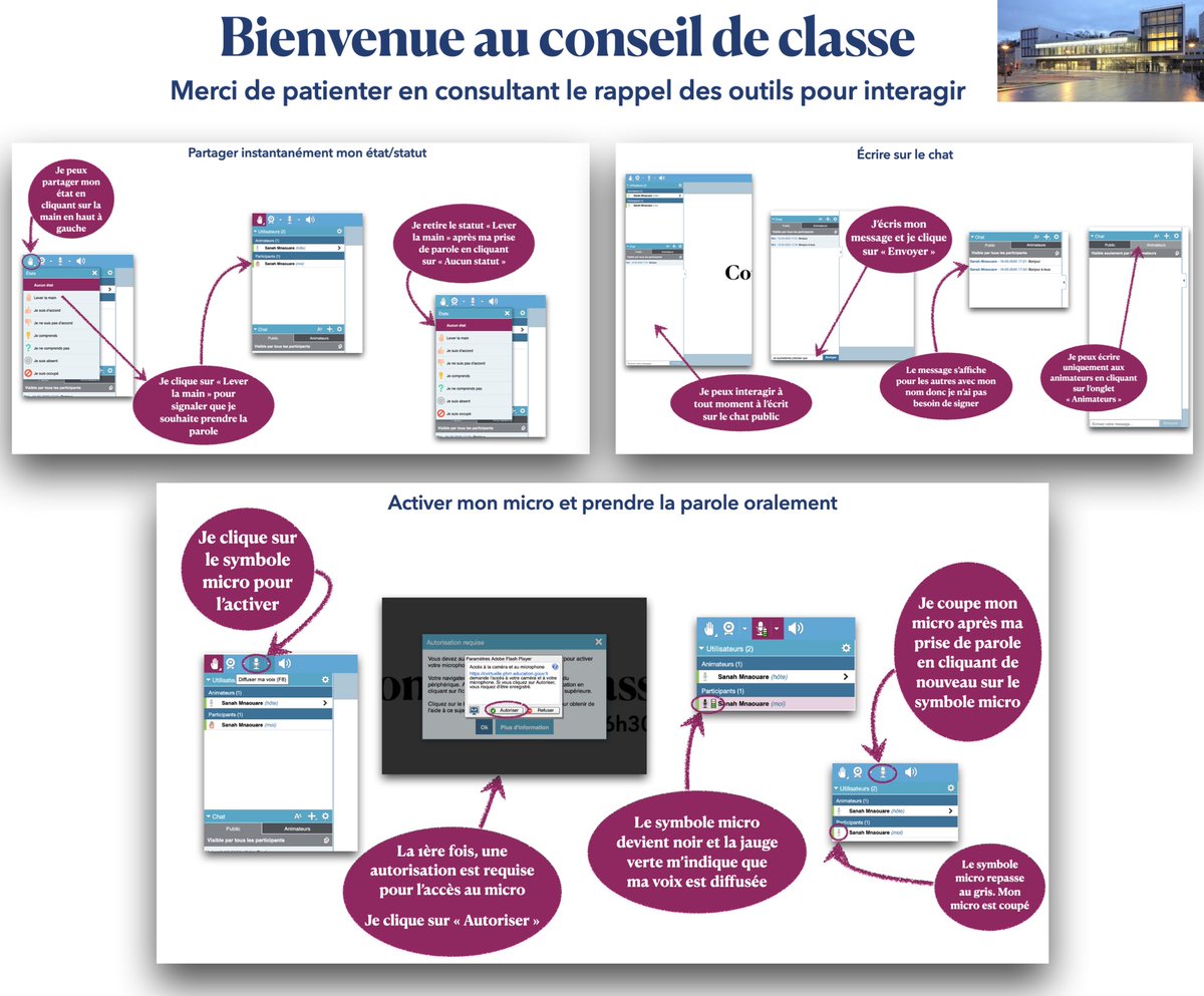 SanahMnaouare's tweet photo. 🎧 Vous allez faire vos conseils de classe sur #Via ?
Je vous partage le diapo fait pour mon collège à destination des parents et élèves délégués ainsi que l’image qu’on peut mettre en accueil de la CV pour patienter⏳en révisant 😎
➡️ https://t.co/4SvpJVv0Ky
#referentnumerique https://t.co/c1Y9e7t9T2