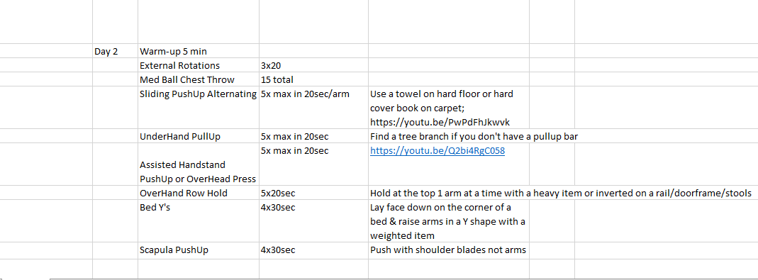 TopperStrength's tweet image. At home workouts days 1-5 for those without equipment.