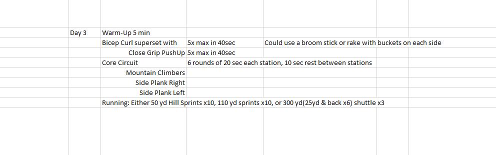 TopperStrength's tweet image. At home workouts days 1-5 for those without equipment.