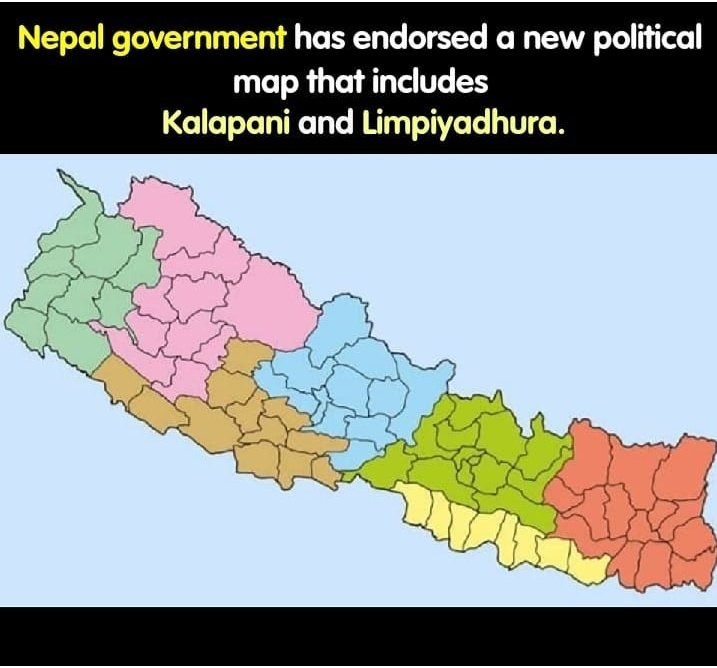 sameepchudal's tweet photo. Finally Map of  Nepal as per the Sugauli treaty  #backoffindia #kalapani #limpiyadhura  #Nepal https://t.co/PSOkeKp702