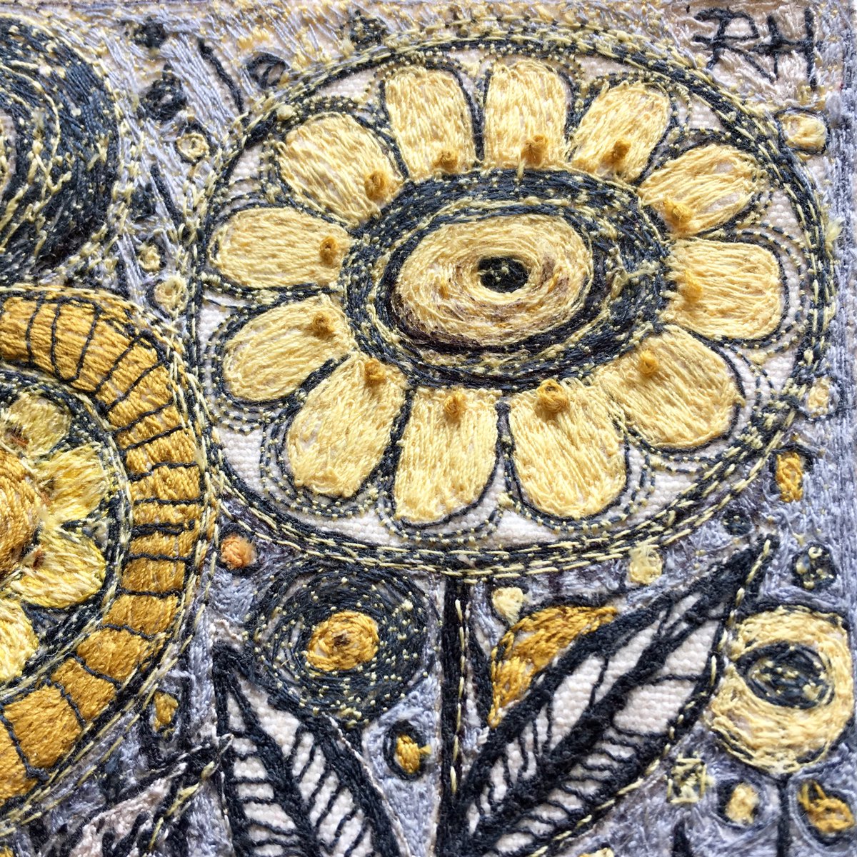 New collection of original works inspired by sunshine in lockdown garden . Offered as part of #artistsupportpledge #makerssupportpledge    £85 mounted on board , unframed (plus p&amp;p)DM for queries. #textiles #stitch #contemporarystitch #embroidery #embroideryart #gifts