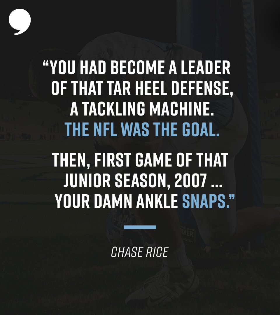 PlayersTribune's tweet photo. Before @ChaseRiceMusic had his sights set on the country music scene, he was making a name for himself as a linebacker for @TarHeelFootball. 

📝:  https://t.co/DQ1av3TC7U https://t.co/bX9KQjNgx2