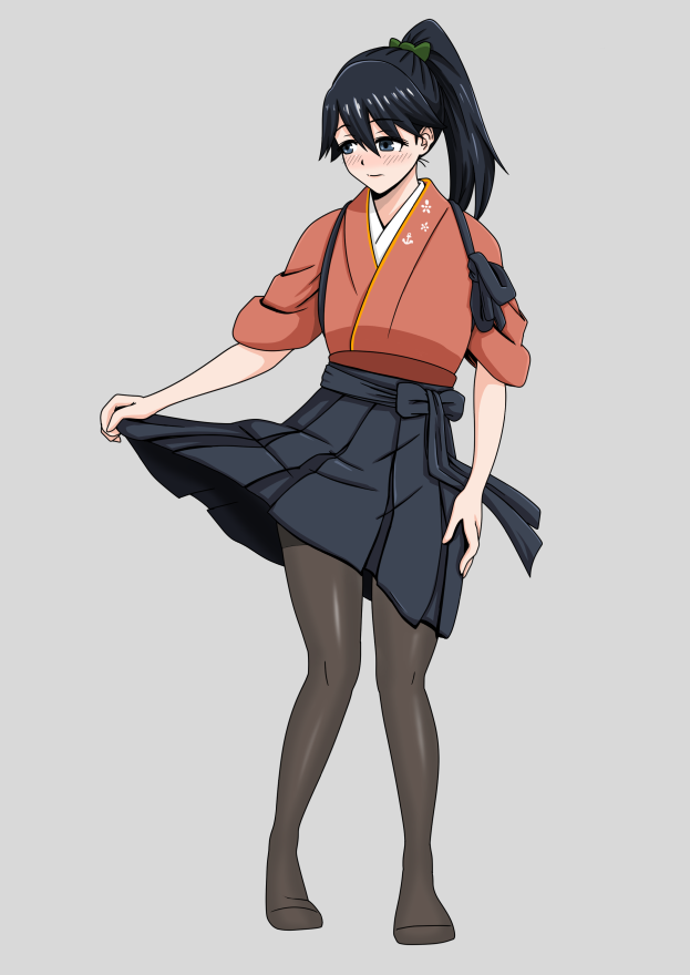 houshou (kancolle) 1girl solo pantyhose tasuki skirt japanese clothes hakama  illustration images
