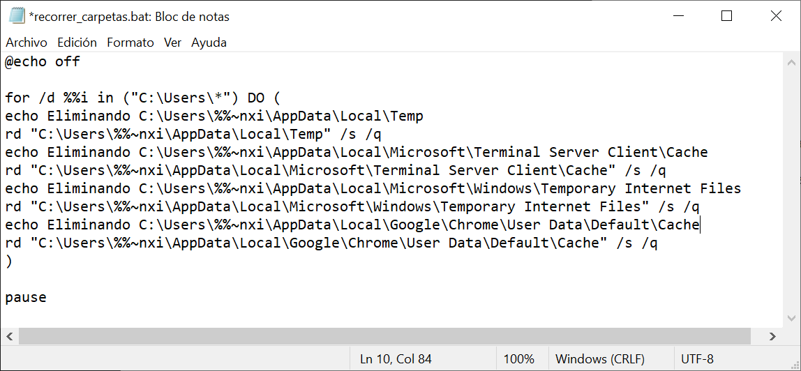 ajpdsoft's tweet photo. Script de Windows que recorre subcarpetas de carpeta y ejecuta varios comandos con ruta completa de cada una de ellas 

https://t.co/DhVNSBxau6

#script #bat #windows #carpetas #recorrer #iterar  #proyectoa #ajpdsoft https://t.co/nPs9VjVW0q