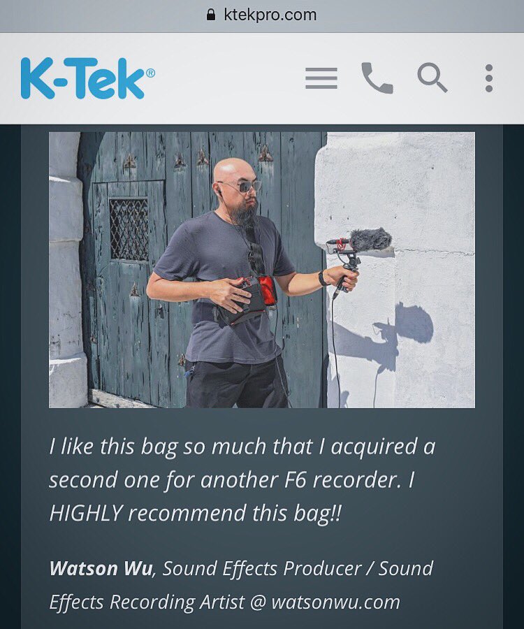 watsonwu's tweet image. Friend sent this to me. Thank you K-Tek for putting me on your site. Blessings 🙏🙏
.
#ktek #ktekstingray #ktekf6 #watsonwu #soundeffectsrecordingartist #soundeffectsrecordist #sounddesigner #microphone #fieldrecorder #fieldrecordingbag #audiobag #zoomf6 #rodentg5 #traveler