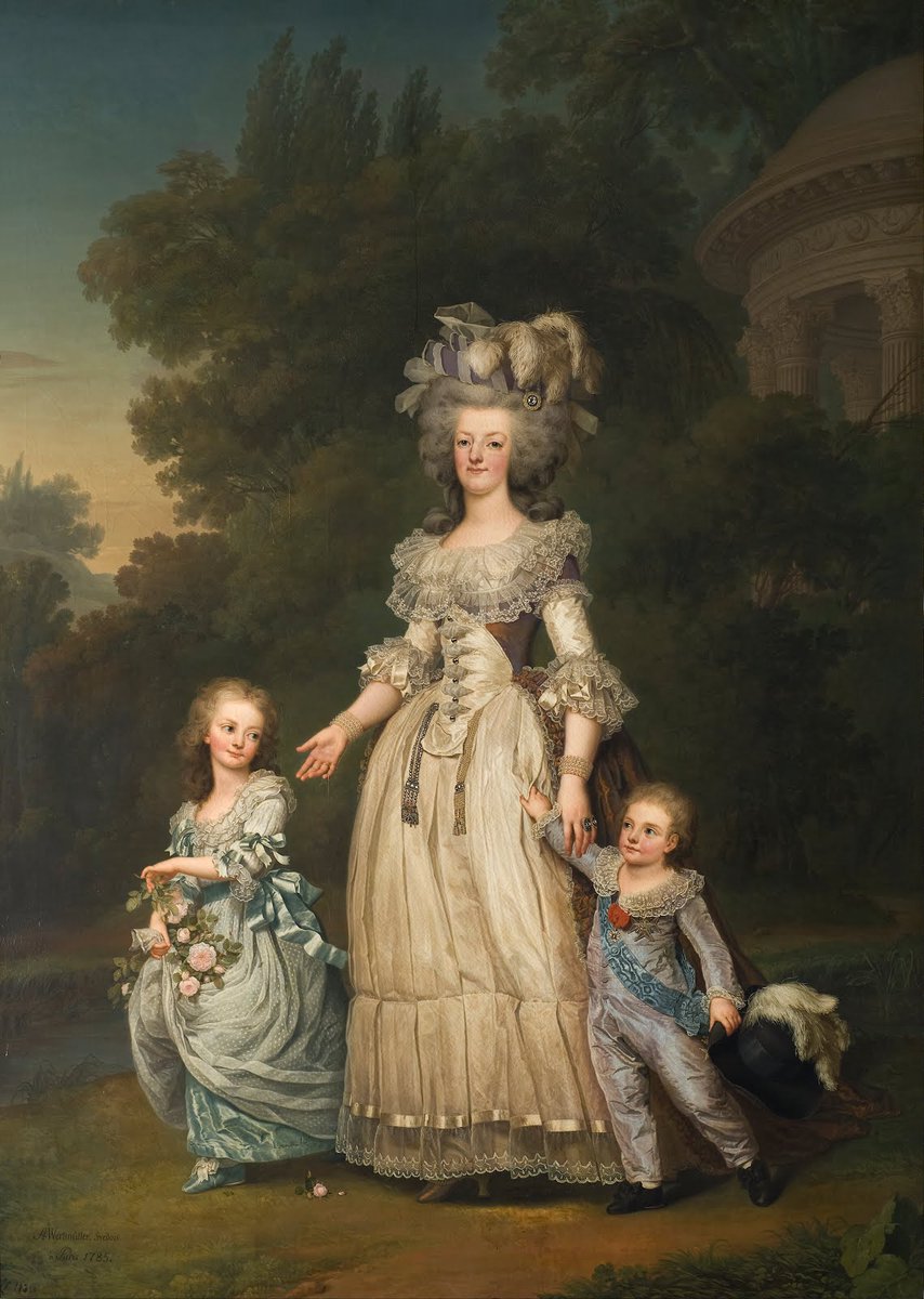 Yo al ver esta cena pienso en el "Retrato de María Antonieta y sus hijos" (1785). Pero no es de Élisabeth Vigée-Lebrun, sino de Adolf Ulrik Wermüller.