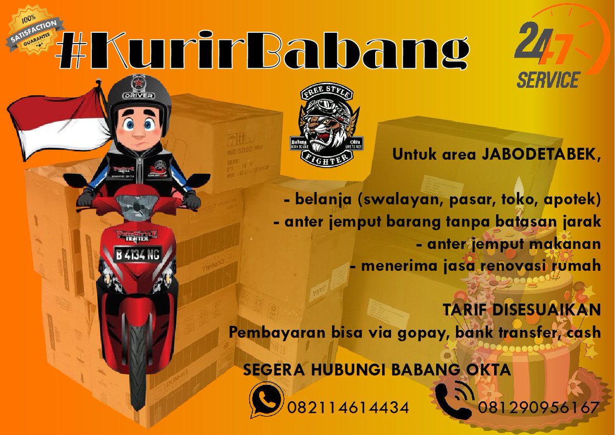 BabangOkta's tweet photo. Open PO jasa apa aja sampe malem takbiran,
Lebaran pertama abis dhuhur ttep open 🤗
Tanpa batasan jarak
DM atw WA lngsung aja,,, https://t.co/iCRm9Jyjgc
