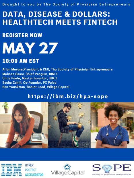 Calling all #fintech & #healthtech founders! Join me with friends @mentorafrika, @villagecapital, SoPE, @Healthtechwomen & @pxpulse for our #techforgood startup chat!

- May 27 at 10AM EST
- Register today: ibm.biz/hpa-sope