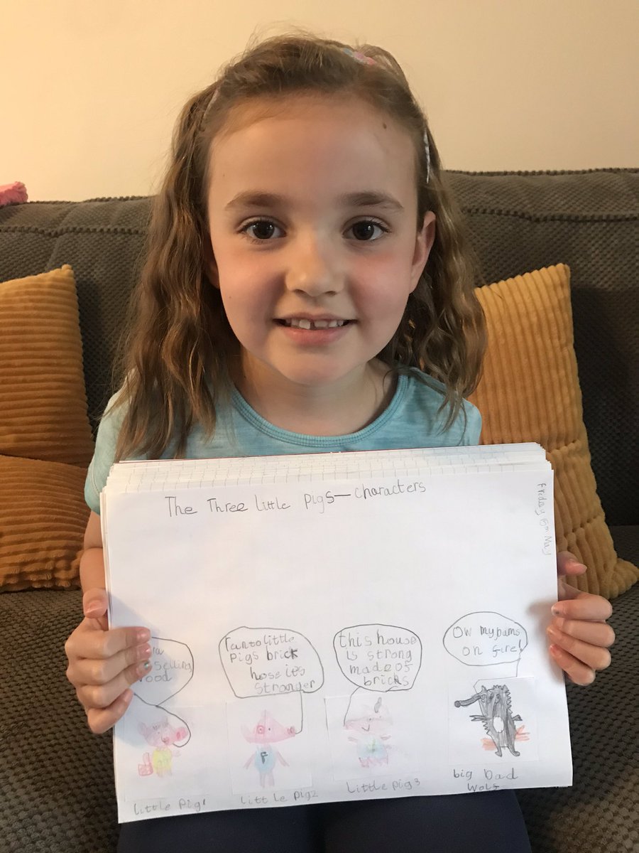 LisaDMills's tweet photo. @MWISClass7 Violet did a great job drawing the three little pig characters!! 🐷 https://t.co/XyiKWAfF1E