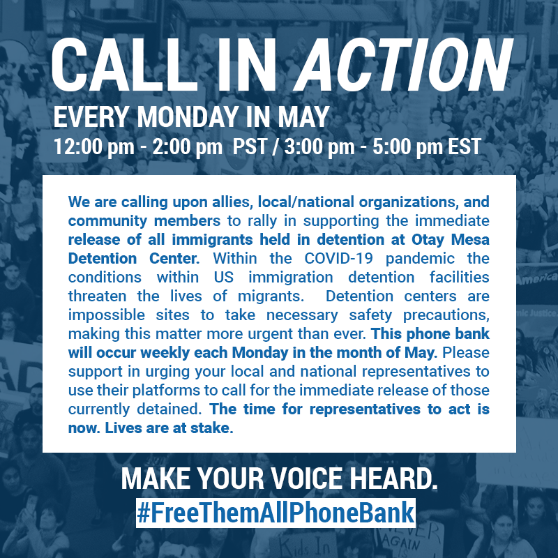 AjAProject's tweet photo. This action is being organized in solidarity with those inside who are asking for our help in making their message for release heard. - Otay Mesa Detention Center Resistance

For more information visit: https://t.co/Z4Ig7LiUpY https://t.co/7akXBOLtqI