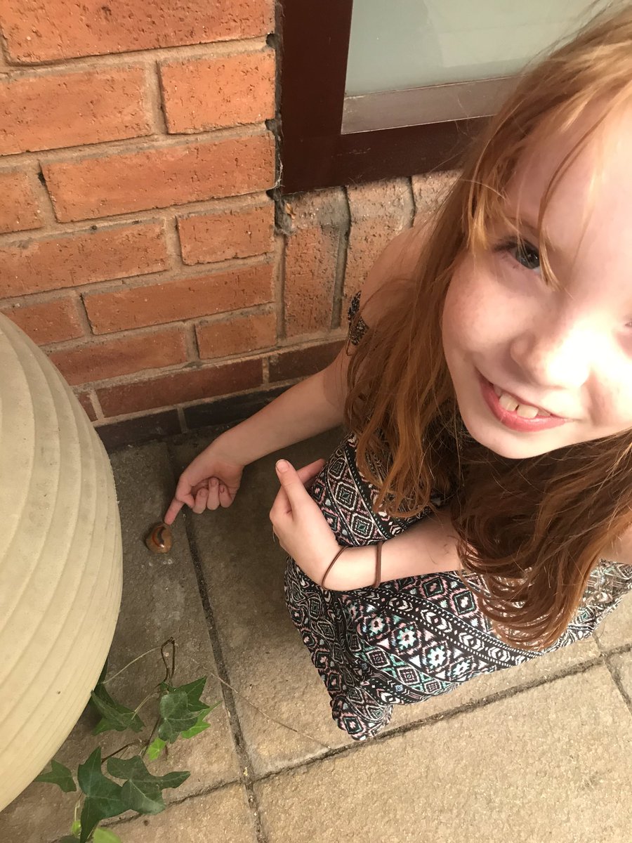 DavisHennymusic's tweet photo. @ourladyqop Francesca having fun finding all the lovely painted stones /2 https://t.co/6ZFLGIReZn