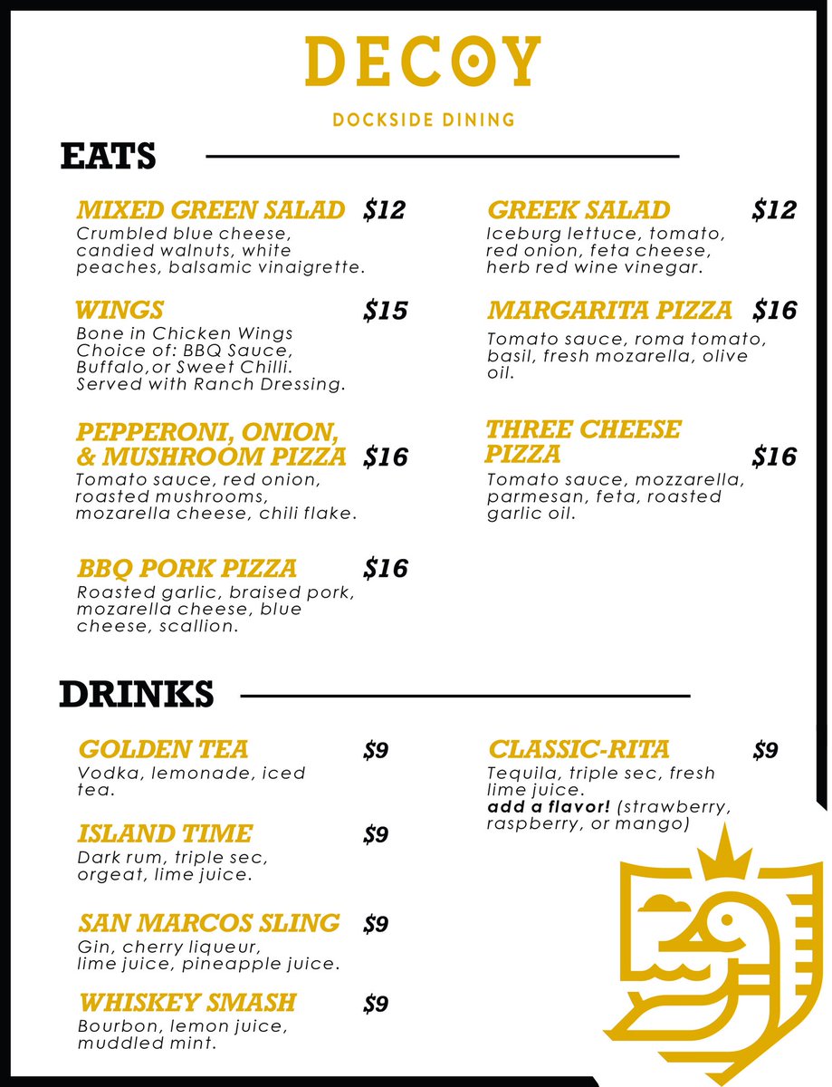 Do good. Be nice. Order Pizza. Repeat! 🍕Starting at 11am-8pm, Dockside is opening for takeout with a limited menu.