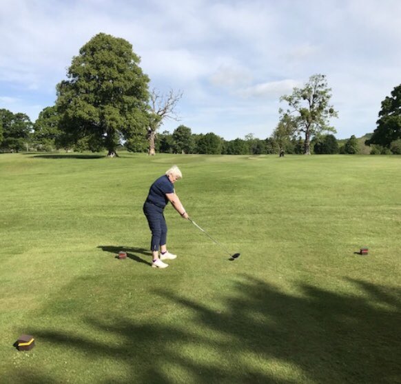 Great the have the members back out <a href="/TheRollsGC/">The Rolls Golf Club</a> today Lady Captain hit the first tee shot