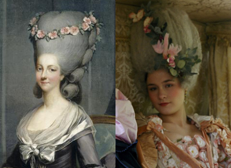 Respecto a los personajes que vemos en Versalles junto al círculo de María Antonieta, no están elegidos de forma aleatoria, sino que se les puede poner nombre y apellidos.Como por ejemplo la Princesa de Lamballe o el Conde y la Condesa de de Provenza.