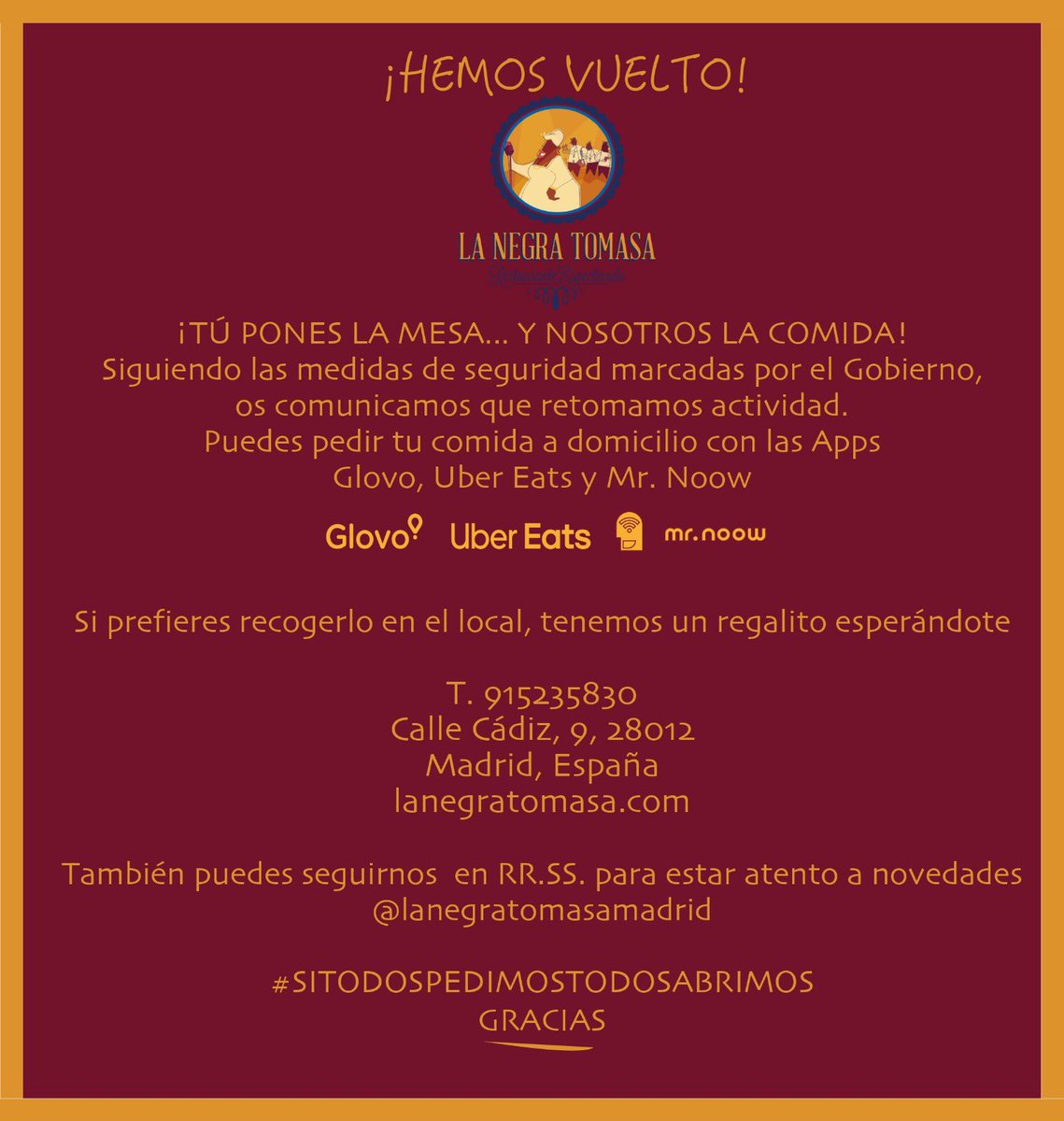 Familia! 📣📣Ya tenemos a disposición nuestro restaurante online! 😱😱😱 Tú comidita cubana de vuelta!!!! ❤️❤️ #sitodospedimostodosabrimos