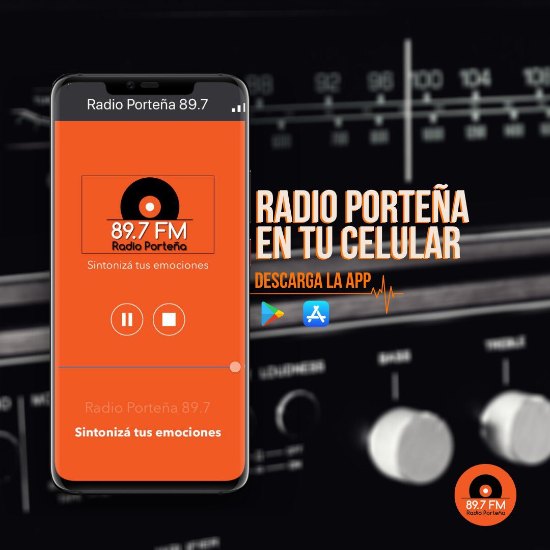 Juntos desde cualquier lugar
Descarga la app de #RadioPorteña desde tu PlayStore/IOS y disfruta de 24 hs de grandes éxitos. .