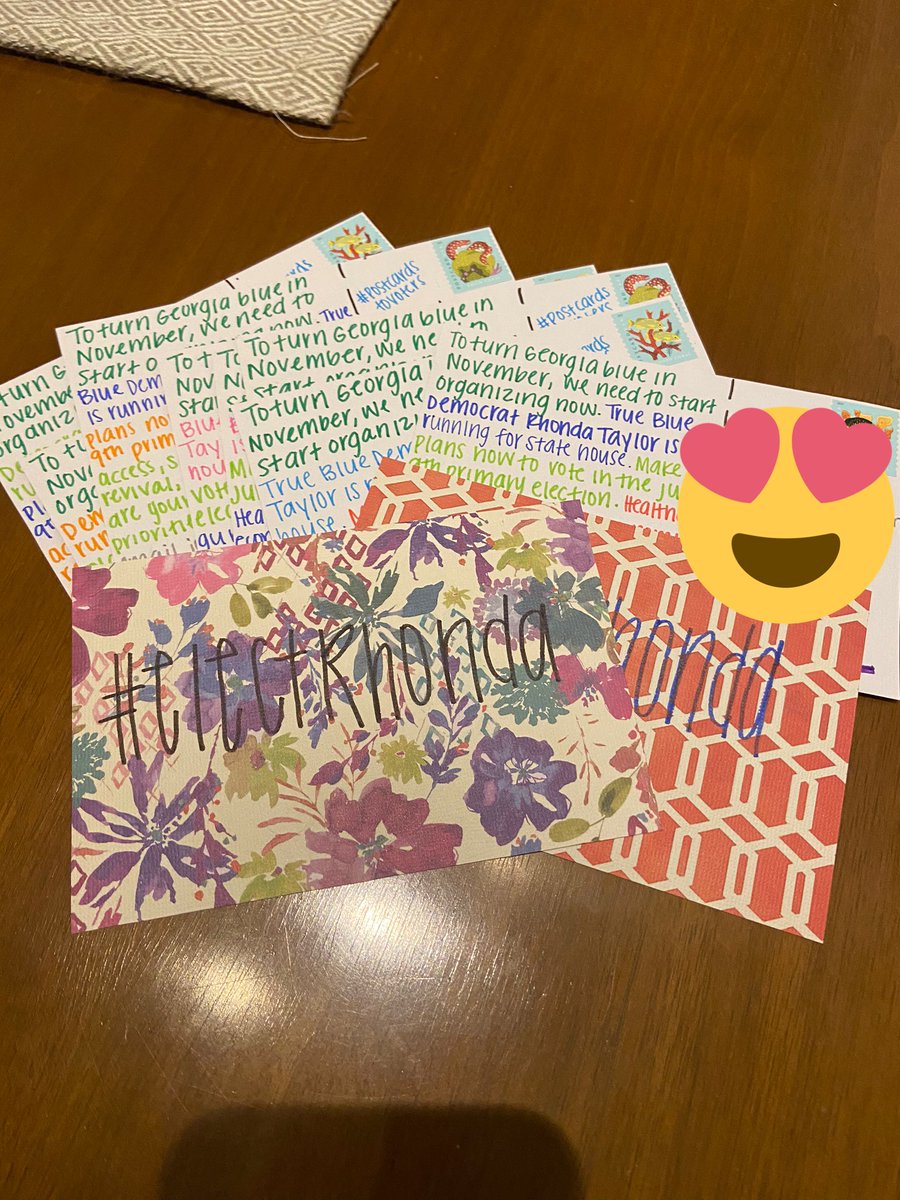 Super excited to write for my first in-state campaign for #PostcardsToVoters @DemocratWit to #ElectRhonda on June 9th! @rhondataylorga